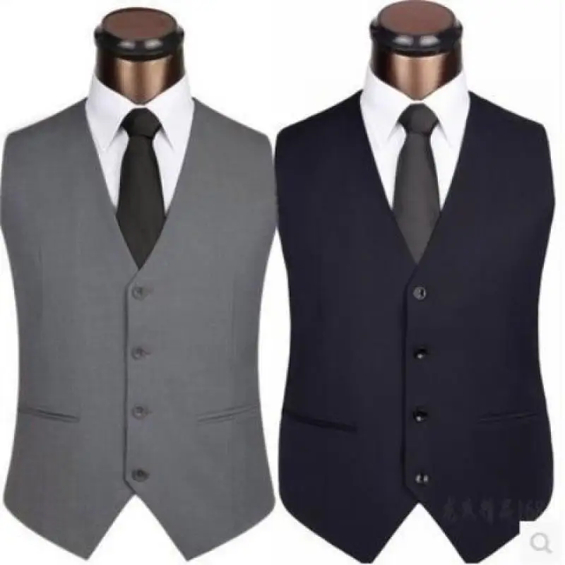 M-5XL Plus Size Men\'s Slim Fit Mens Suit Vest Casual Suit Vest Man Formal Businss Vests Male Waistcoat Gilet Homme XXXXXL