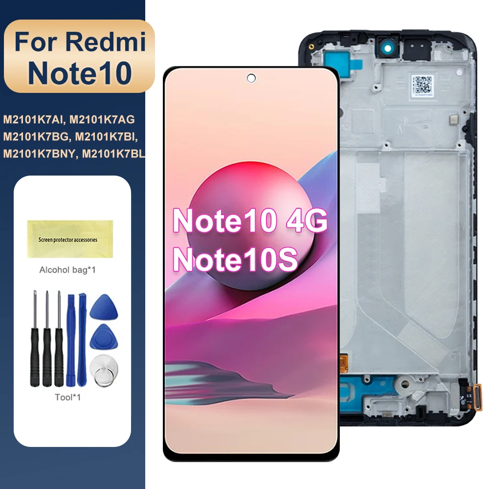 

6.43" AMOLED Screen for Xiaomi Redmi Note 10 M2101K7AI M2101K7AG LCD Display Touch Screen Digtizer for Redmi Note 10S Assembly
