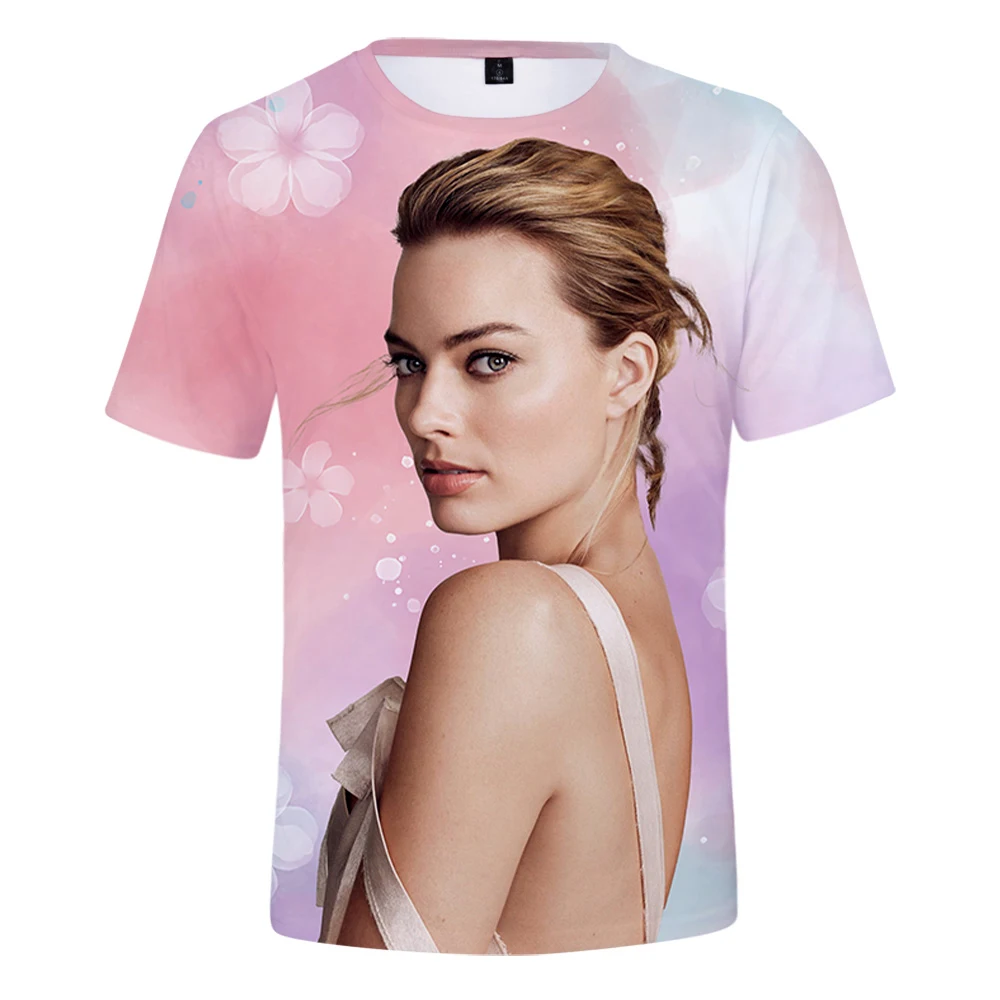 

Margot Robbie Tshrit Unisex Crewneck Short Sleeve Tee Men Women T-shirt American Youthful Star 3D Clothes