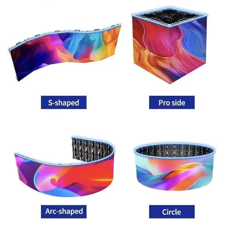 Outdoor 3D Advertising High Brightness LED Display Screen Curved Flexible Customizable Display Screen