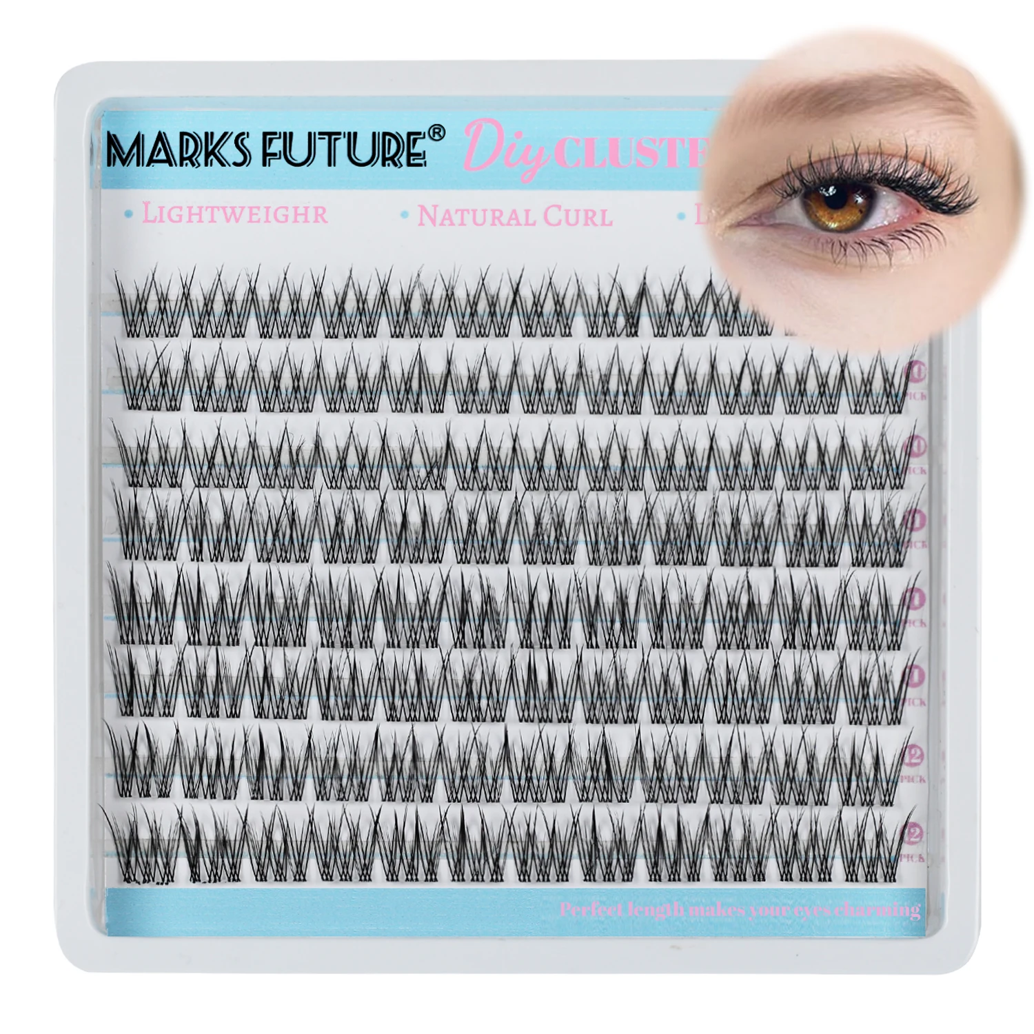 علامات المستقبل الرموش الصناعية 10-12 مللي متر مجموعات الرموش الطبيعية D حليقة مجموعات الرموش الصناعية لتقوم بها بنفسك رمش تمديد الرموش الفردية