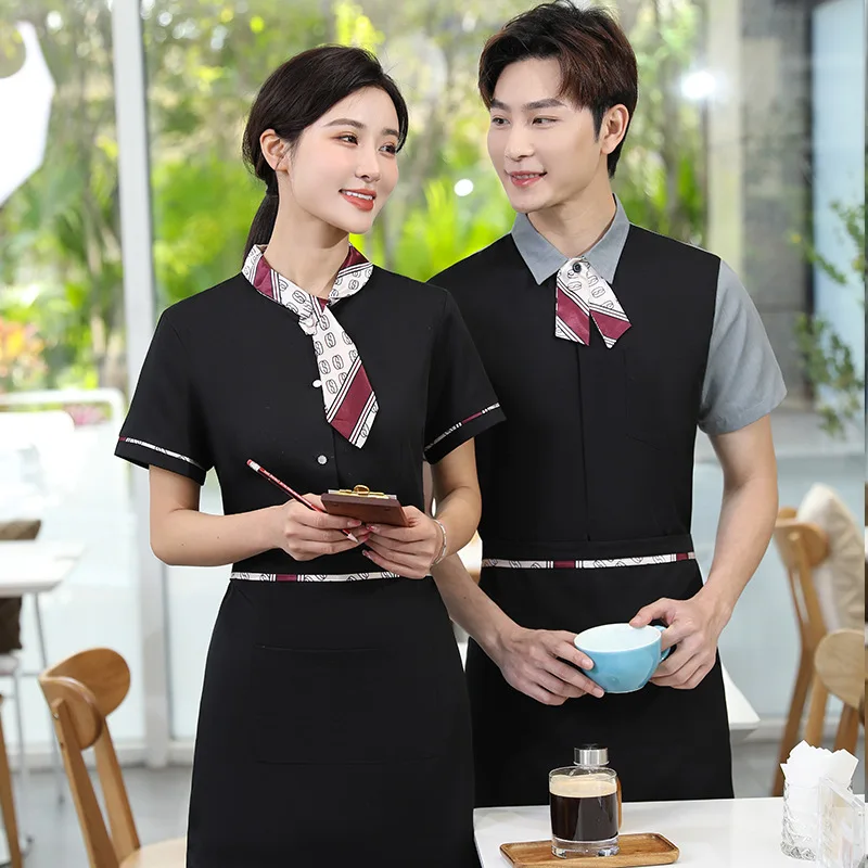 Cake Milk Tea Work Clothes Short Sleeve Female Summer Waiter Coffee Shop Western Restaurant Clothing