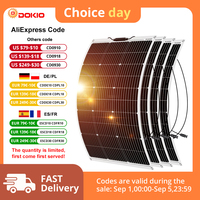 DOKIO 4PCS 100W solar panel 18V monocrystalline flexible panels suitable for camping, RV installation can charge 12V batteries