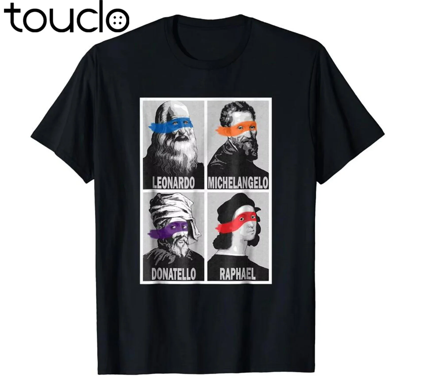 Leonardo Michelangelo Donatello Raphael Ninja Artists Cotton Black  Summer Men New High Quality Custom Printed T Shirts