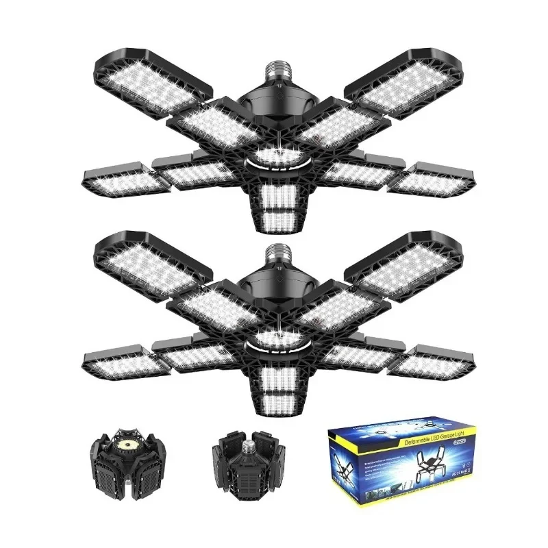 15000LM 150W Foldable LED Bulbs E27 Garage Light Adjustable Multi Panel Market Shop Ceiling Lamp For Workshop Warehouse Lighting