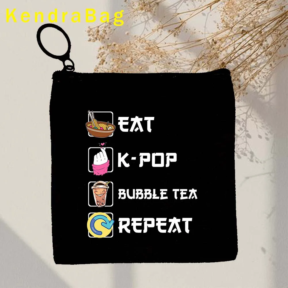 Kdrama KPop Lover Funny Korean Pop Hand Finger Heart K Pop Girl Korea Gift Key Case Coin Purse Bag Pouch Wallet Zipper Cute Gift