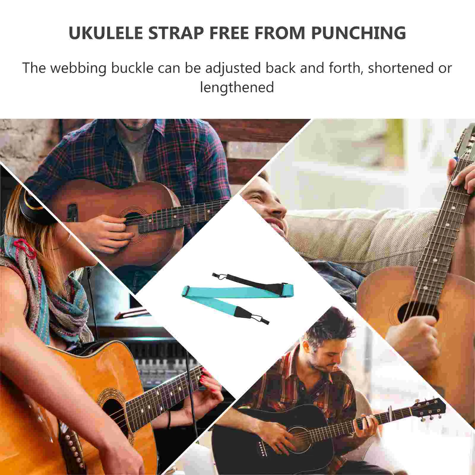 Ukulele Strap Professional Adjustable Useful Stickers Instrument Accessories Simple Bass Shoulder