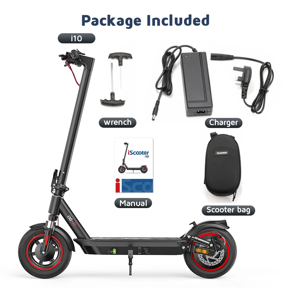 Iscooter I10 Elektrische Scooter 10 Inch 650W 15ah Scooter Opvouwbare Elektrische Kick Scooter Max Bereik 45Km Elektrische Escooter Whit App - afbeelding 1