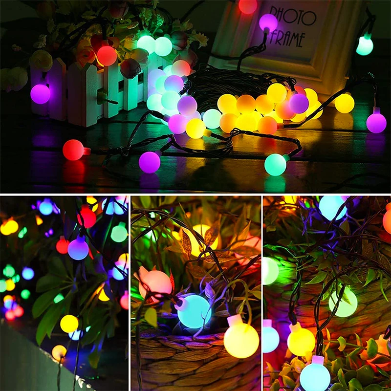 Solar String Lights Outdoor Waterproof Outdoor Lights 8 Modes Solar Globe Lights for Garden Tree Patio Party Christmas