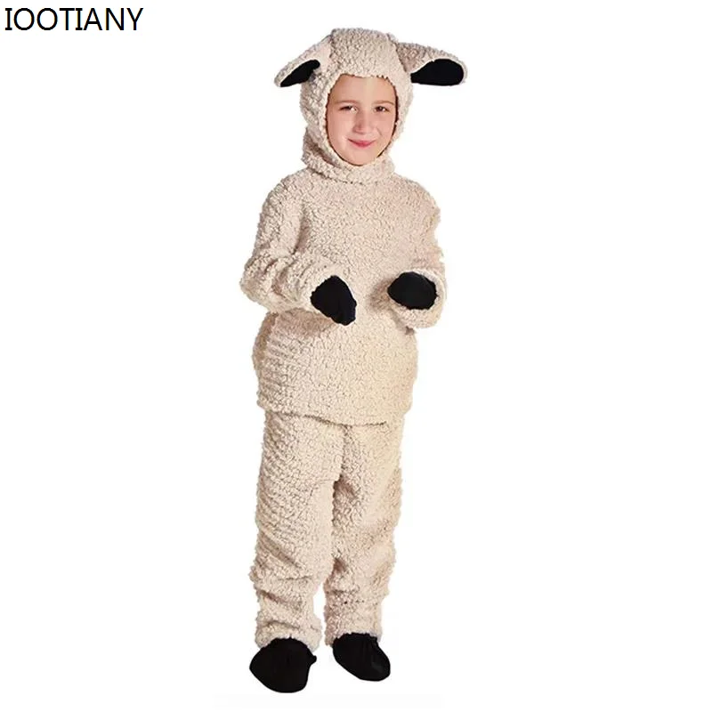 Kids Animal Costumes Little Sheep Cosplay Stage Performance Dress Up Preschool Campus Activities Animal Set Purim Party Wear New