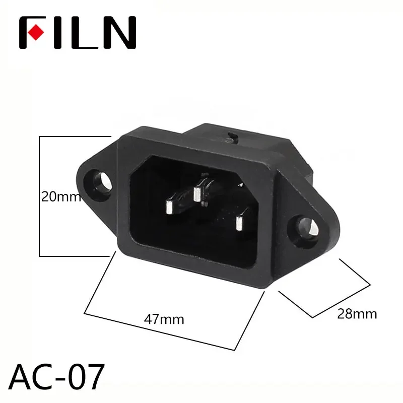 IEC320 C14 Elektrische AC-Buchse 3-polig Rot LED 250V 10A Sicherung Buchse Stecker Einlassanschluss 2-polige Buchse Montage-Wippschalter – Detail 18