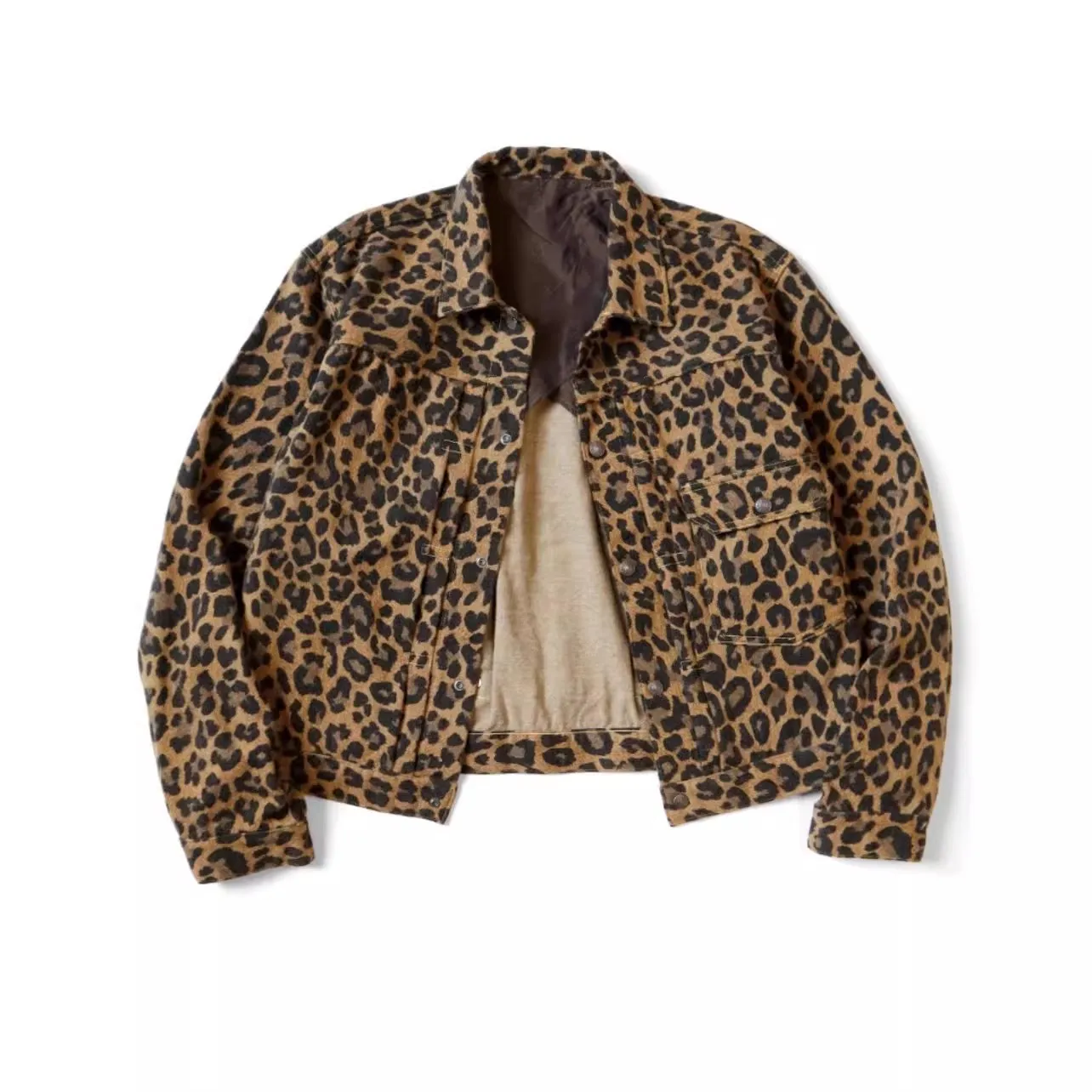 2026 KAPITAL Leopard print two-pocket workwear casual  jacket coat WY1518