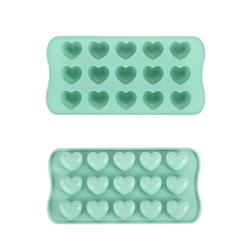 1PC 15 hole Three-dimensional Heart-shaped Chocolate Silicone Mold Ice Grid Mold Mousse Soft Candy Baking Mold