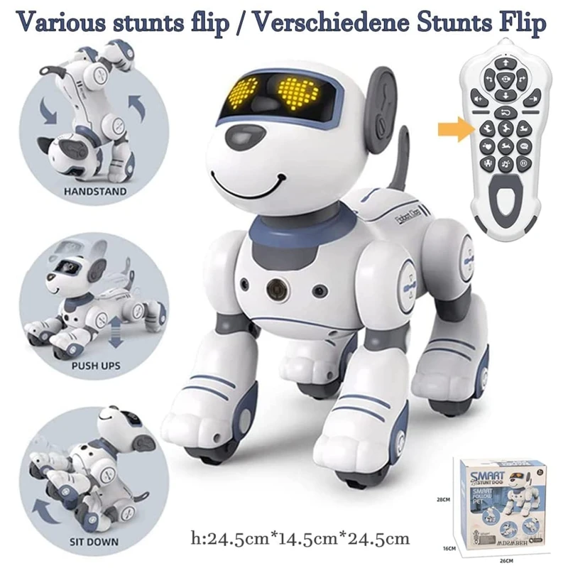 for Smart Remote Control Robot Dog Wireless Puppy Interactive for Smart Toy Following Push-ups Sitting Squatting Sing