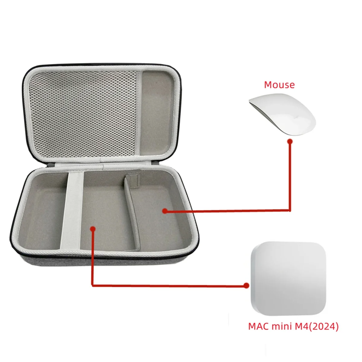 Mini Stronge バッグ用ハードケースは、マウス電源ケーブル EVA 収納バッグを収納できます