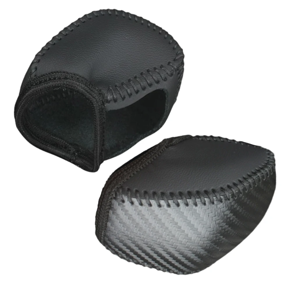 Leather Car Gear Shift Collars Cover DIY Carbon Fiber Shift Knob Head Cover for Toyota Highlander RAV4 2020 2021 2022 2023 2024