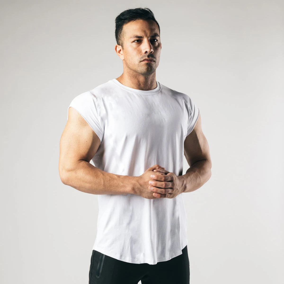 Plain Mens Casual Fitness Muscle Clothing Gym Bodybuilding Sport T-shirts Summer Cotton Breathable Small Sleeve Slim Fit Shirts