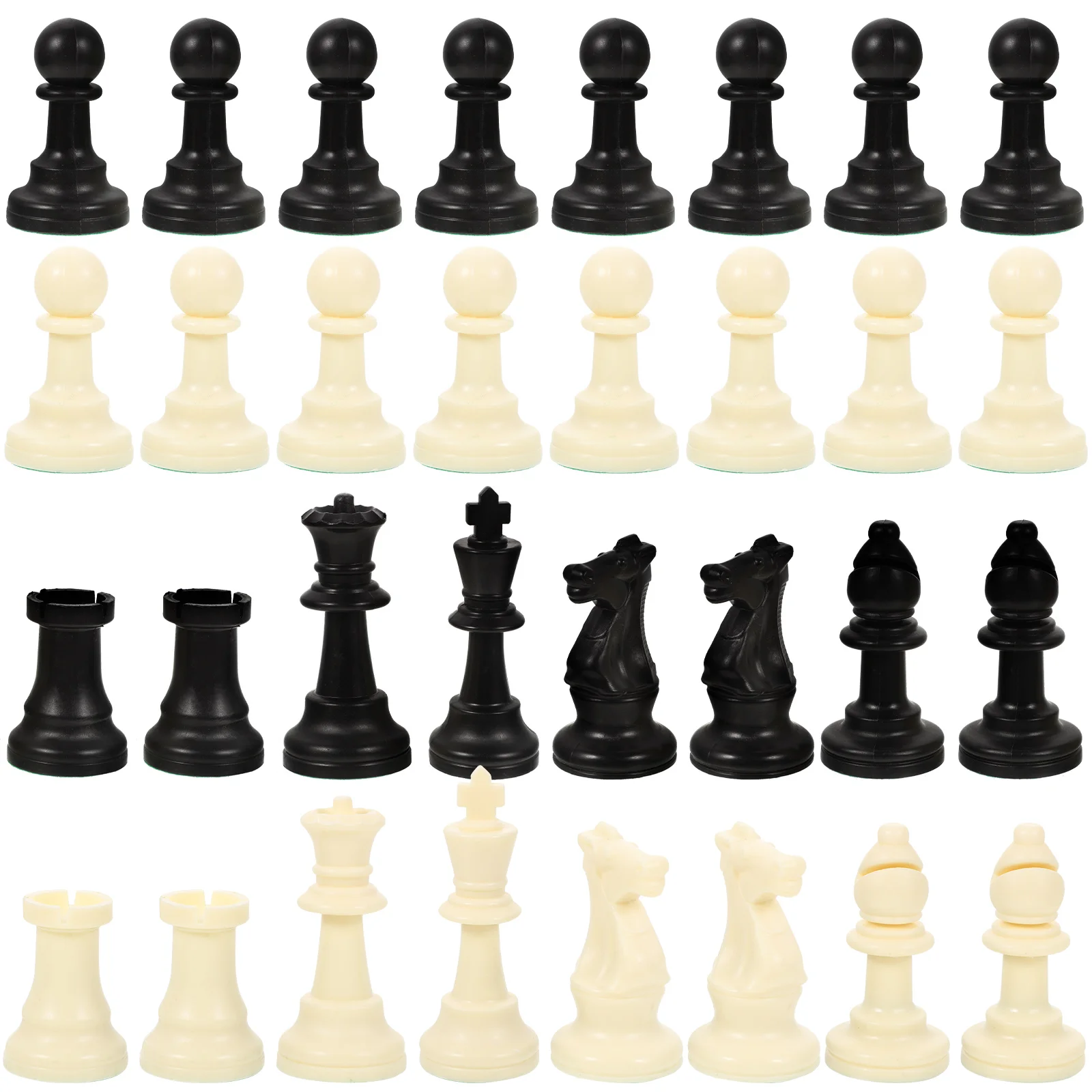 

1 set Chess Pieces Set Pp Replacement Chessmen Lightweight Plastic Pieces For Board Games Math Teaching Crafts, Replacement