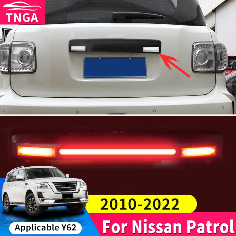 For Nissan Patrol Y62 Tailgate Stop Lamp LED Lamp with Light Trim Trim Accessories Dedicated for Modification