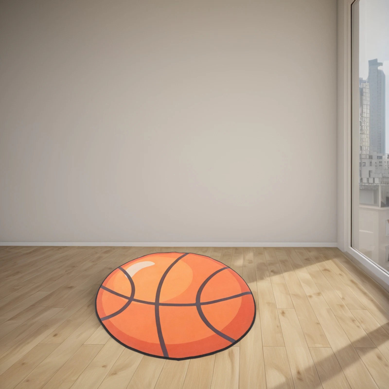 Basketball Footpad Chair Floor Mat Carpet Mats Office Room Decor Round Rug Nonslip Cartoon Basketball Rugs Computer Roller Mat