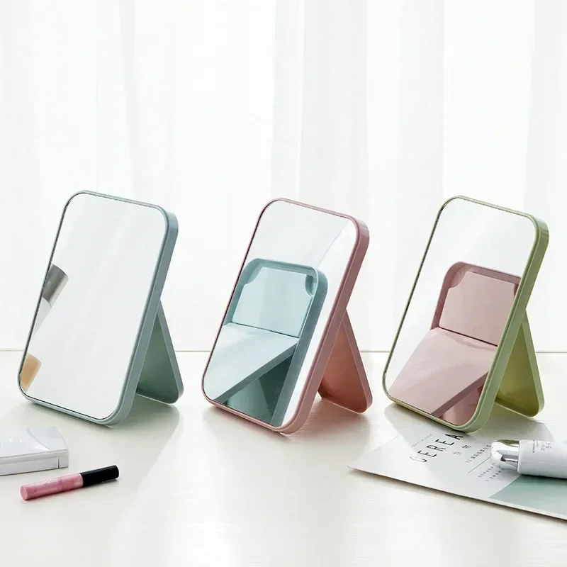 Small Folding Makeup Mirror Portable Makeup Mirror Student Dormitory Desktop Small Square Mirrors Makeup tools