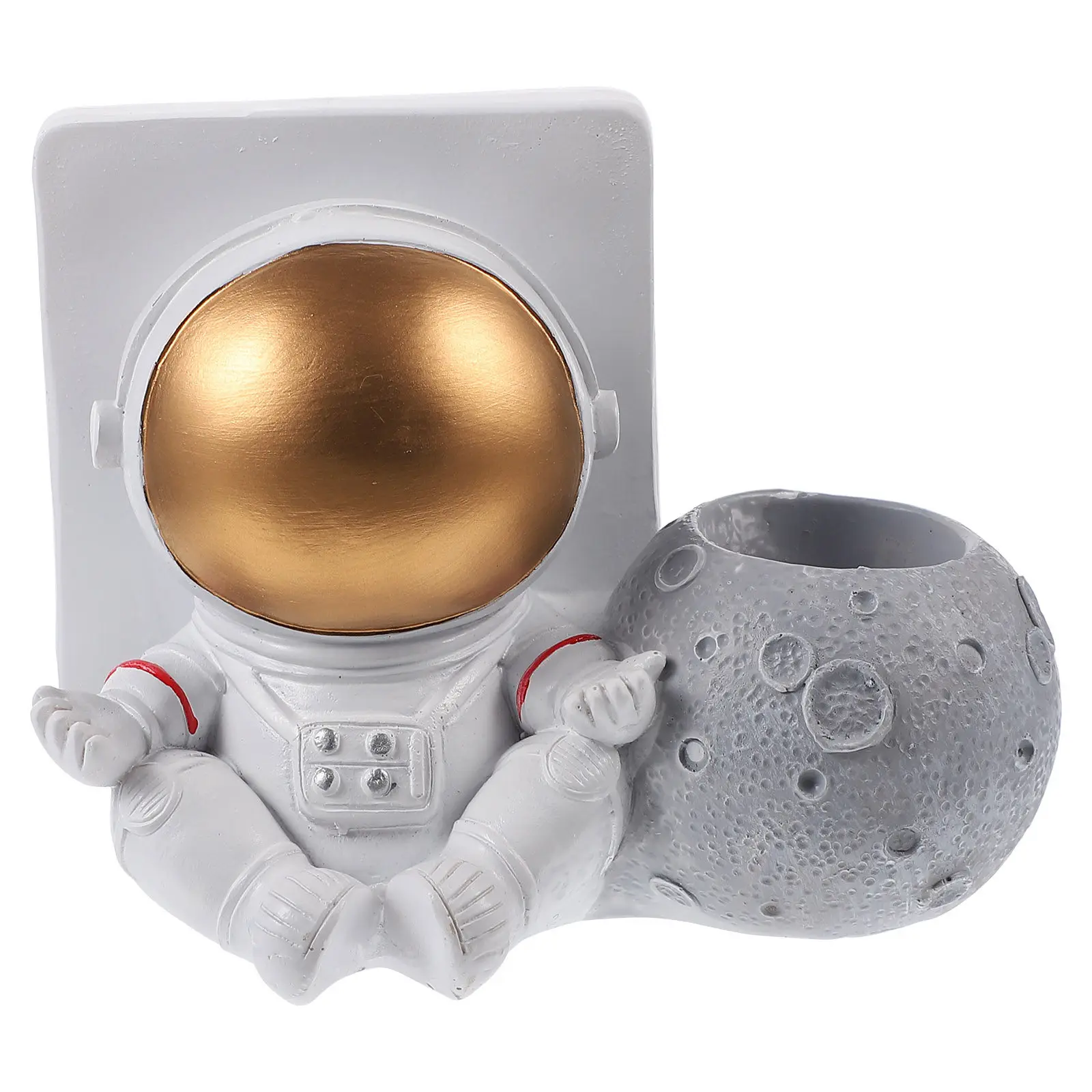 

1Pcs Desktop Pen Storage Pot Sturdy Organizer for Pens Pencils Brushes Portable Stationery Container Astronaut Theme Home Office
