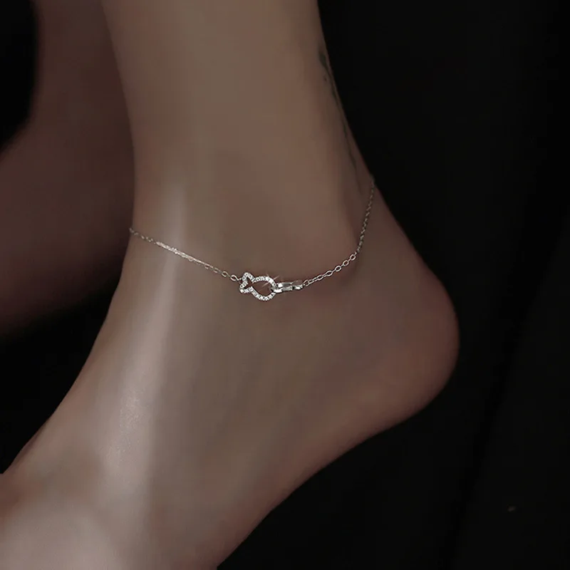 Xingyunday New Kiss Fish Anklet For Women Fashion Simple Personality Unique Design Birthday Gift Jewelry