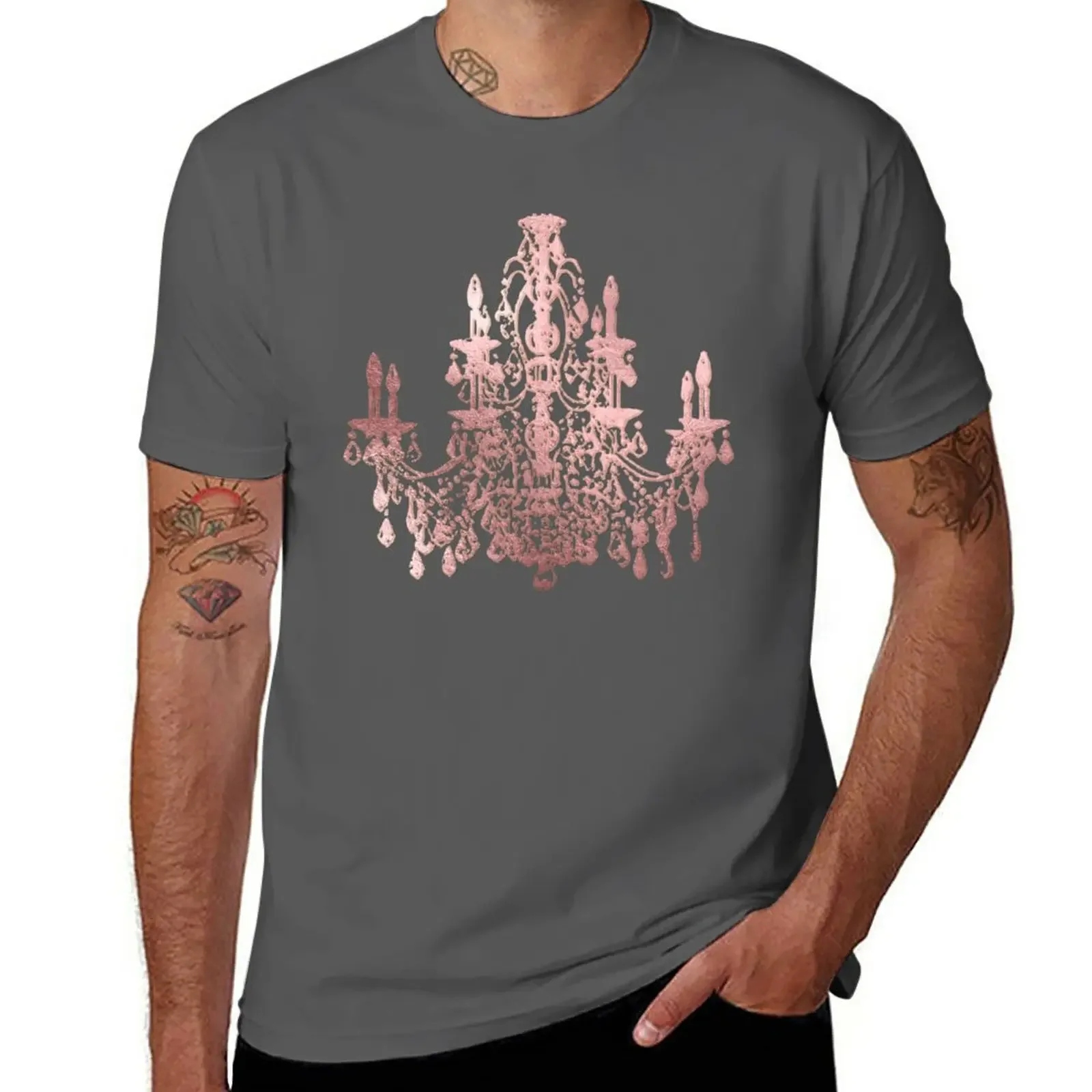 Faux Rose Gold Chandelier T-Shirt plus size tops vintage graphic tee mens clothes