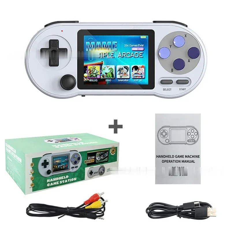 SF2000 3.0' IPS Handheld Game Players 16G 7Simulators 6000Games Portable Retro Video Game Console AV Output FC/GB/GBA/SFC