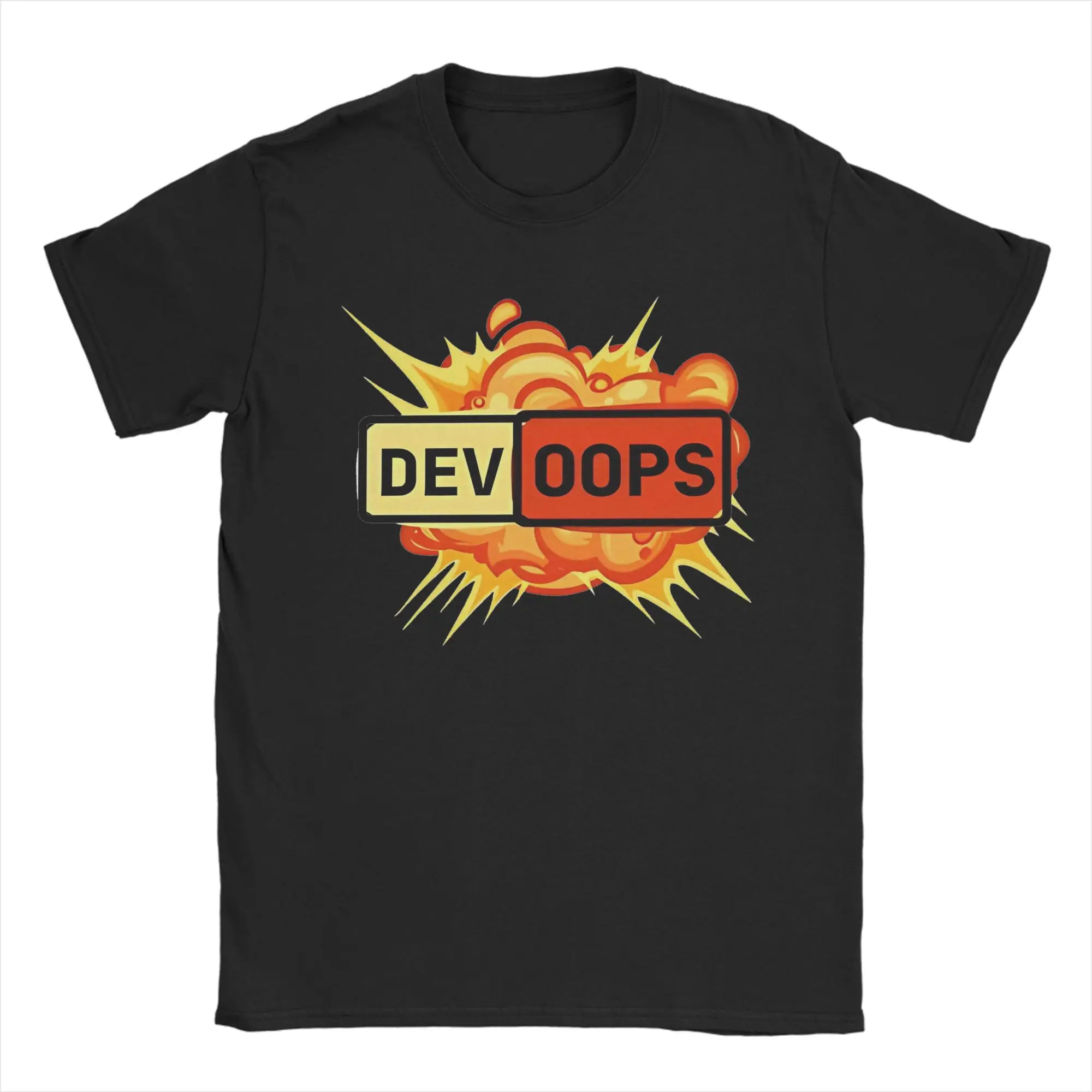 Camiseta DevOps para programadores, masculina e feminina, 100% algodão, gola redonda, manga curta, roupas plus size