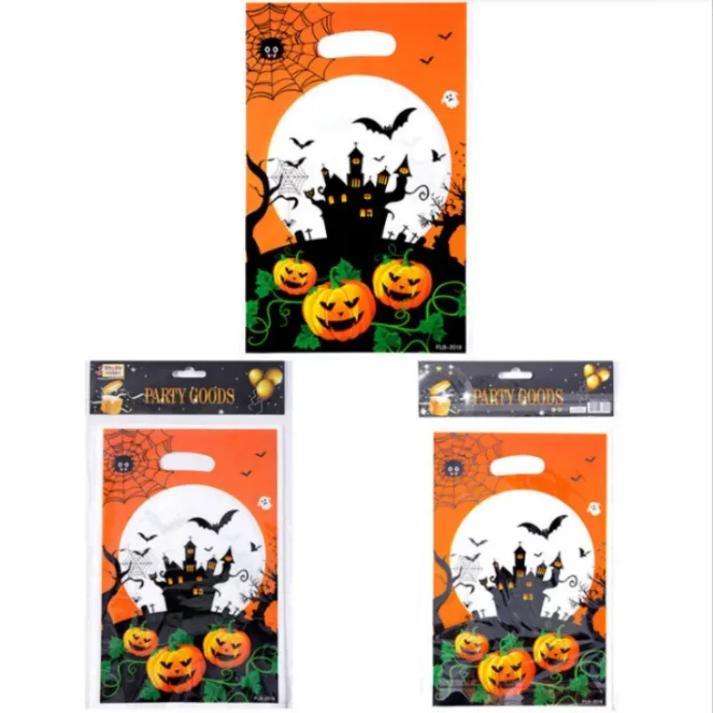

10/50/100PCS Halloween Glitter Gift Bags - Pumpkin Themed Party Favor Pouches for Candy, Snacks, Toys & Celebration Events