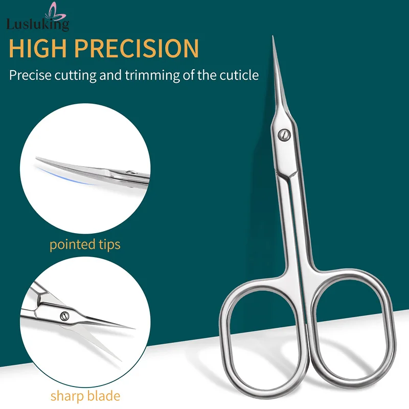 Fotografia 3: Russian-Estilo Pinças Da Cutícula Tesouras do Manicure Aço Inoxidável Ferramentas de Corte Curvo Ponta do Prego Pedicure Grooming Removedor de Pele Morta