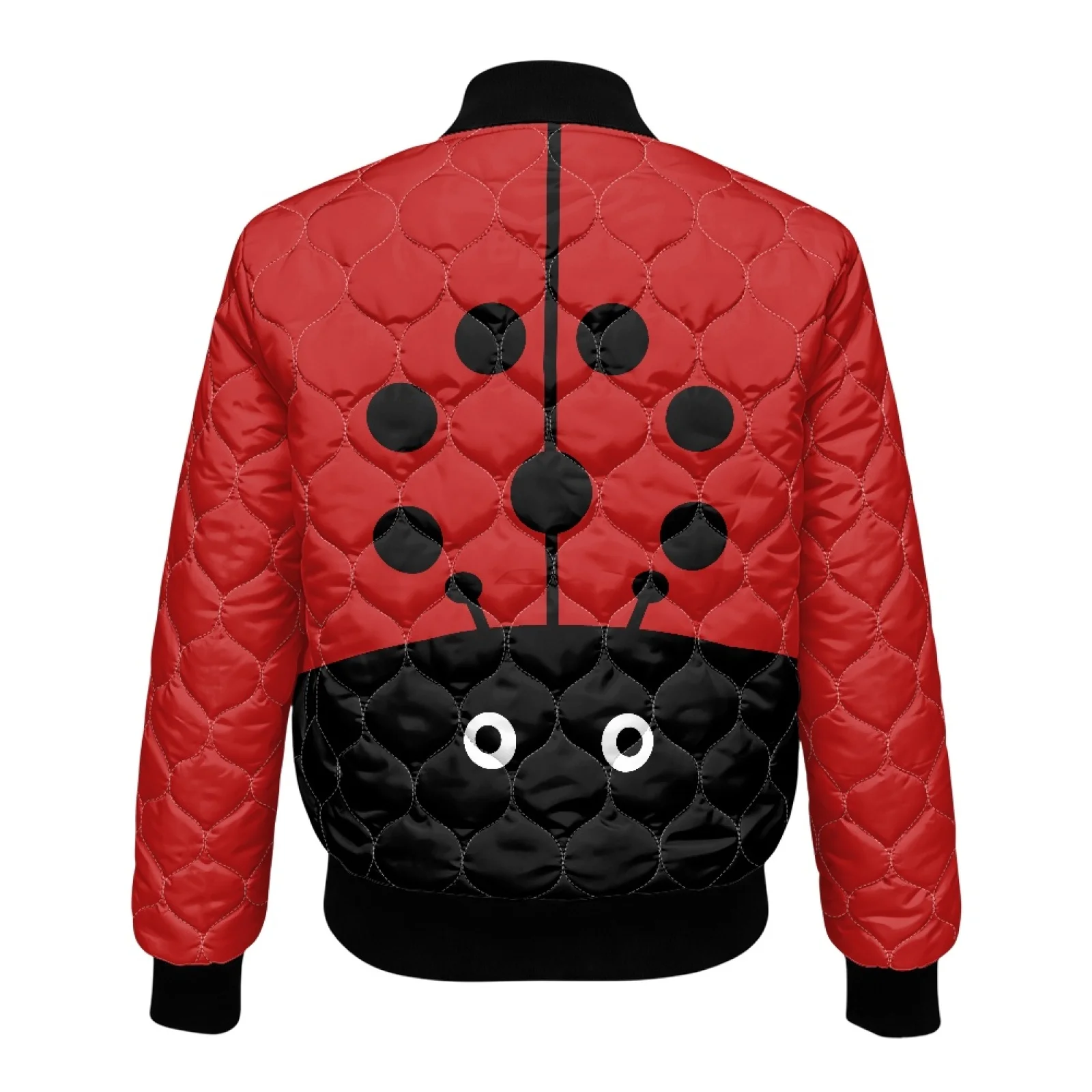 PENSTROLL Ladybug Lightweight Warm Padded Bomber Jacket for Women Water-Resistant Coat Outerwear for Work