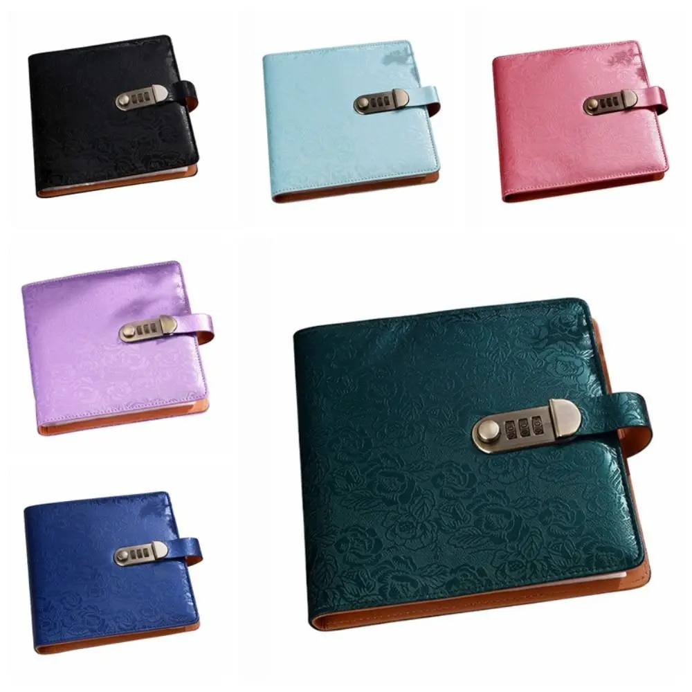Emboss Flower Envelop Savings Challenges Book PU Leather 50Sheets Budget Binder with Lock Account Book Cash Envelopes