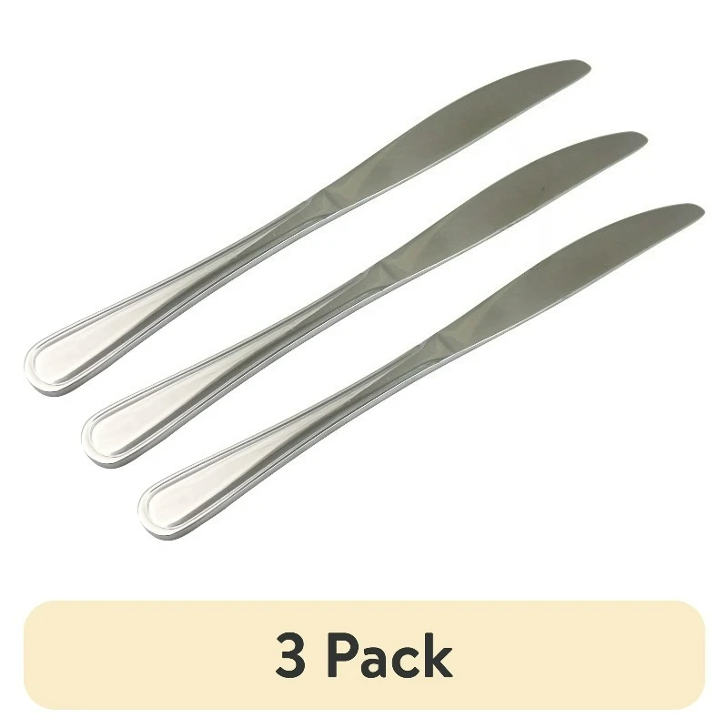 Stainless Steel Adult Dinner Knife, 3 Piece Set, Silver