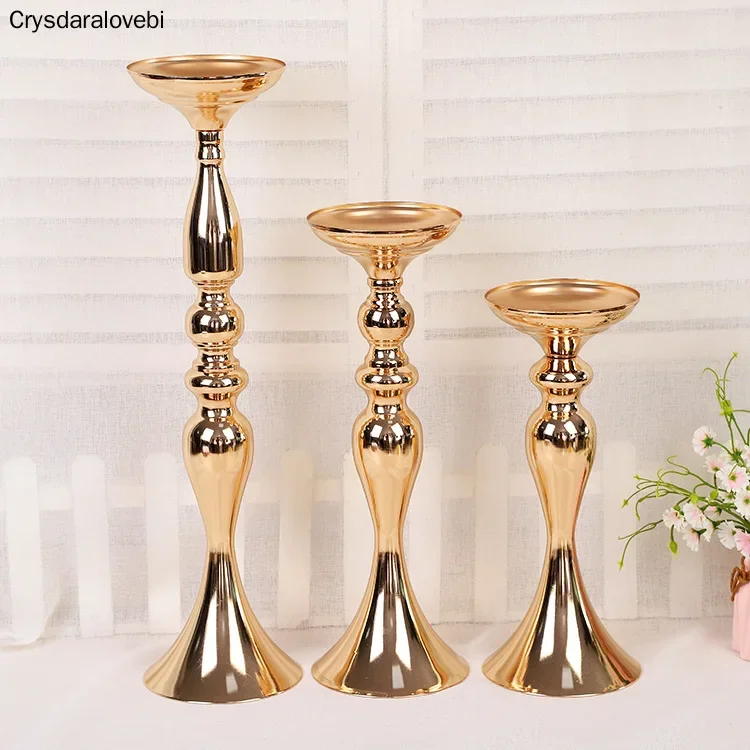 2pcs Metal Candle Holders Flowers Vase Candlestick Centerpieces Road Lead Candelabra Centerpieces Wedding porps Christmas decora