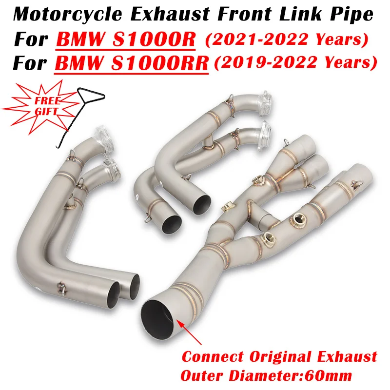 

Slip On For BMW S1000RR 2019-2022 S1000R 2021-2022 Motorcycle Exhaust Escape System Front Link Pipe Connected Original Muffler