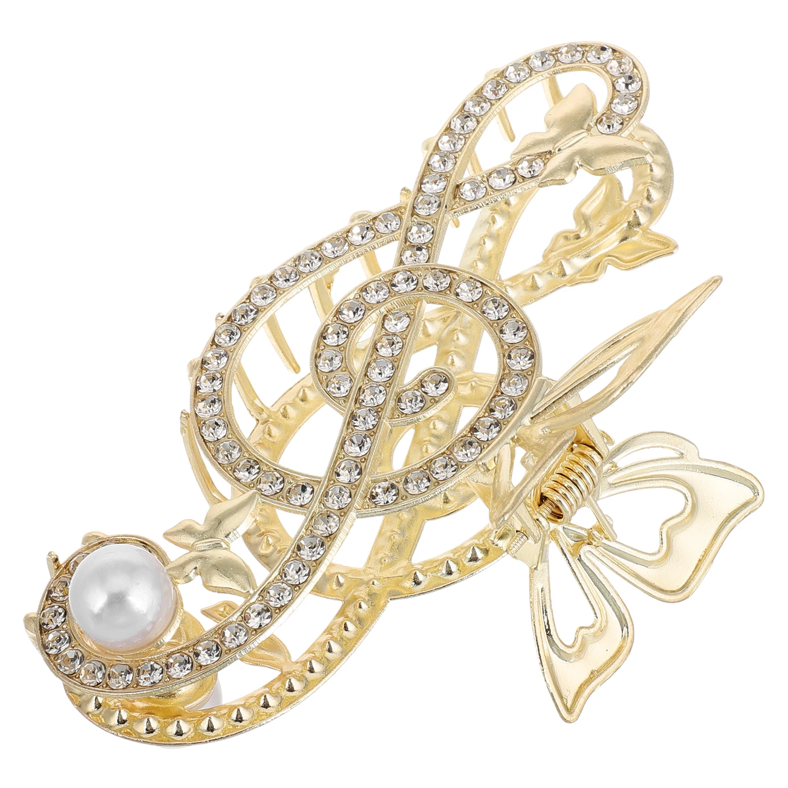 

Elegant Large Hair Claw for Women and Rhinestone Music Note Pearl Clip Non Slip Firm Grip for Thick Long Hair Styling