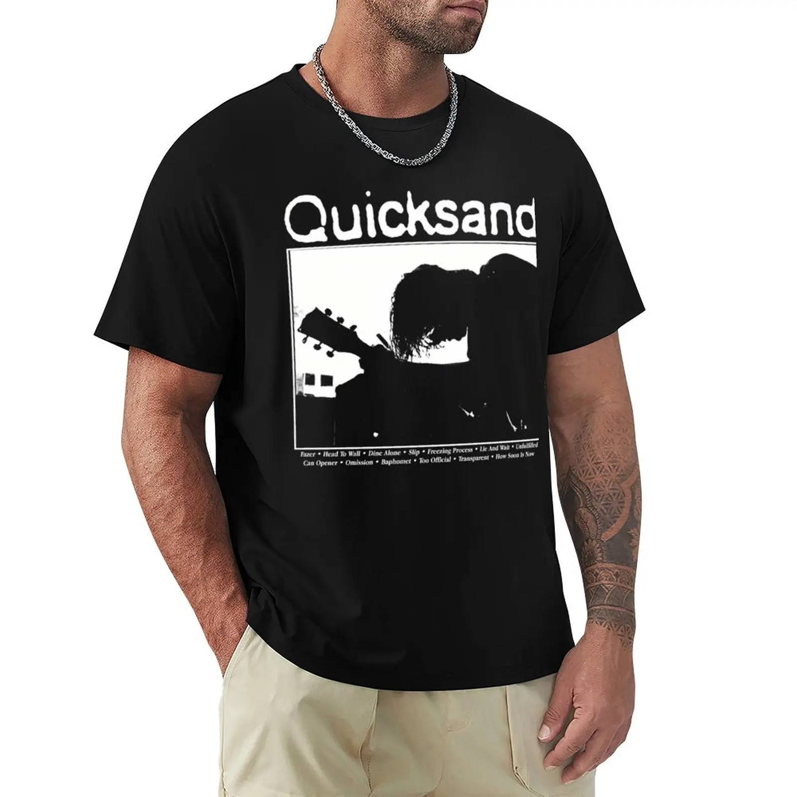 

Quicksand Fazer Tour Graphic Music Art Blk T-Shirt oversized for a boy hippie clothes clothing for men
