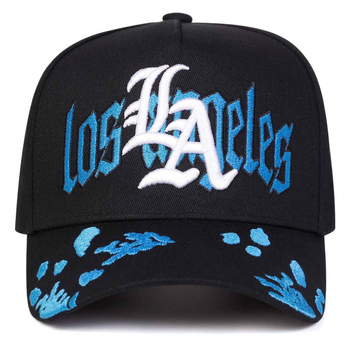 Unisex Gothic LA LOS ANGELES Baseballkappen mit Stickerei, Frühling und Herbst, für den Außenbereich, verstellbare Freizeithüte, Sonnenschutzhut, Sportkappe – Detail 2