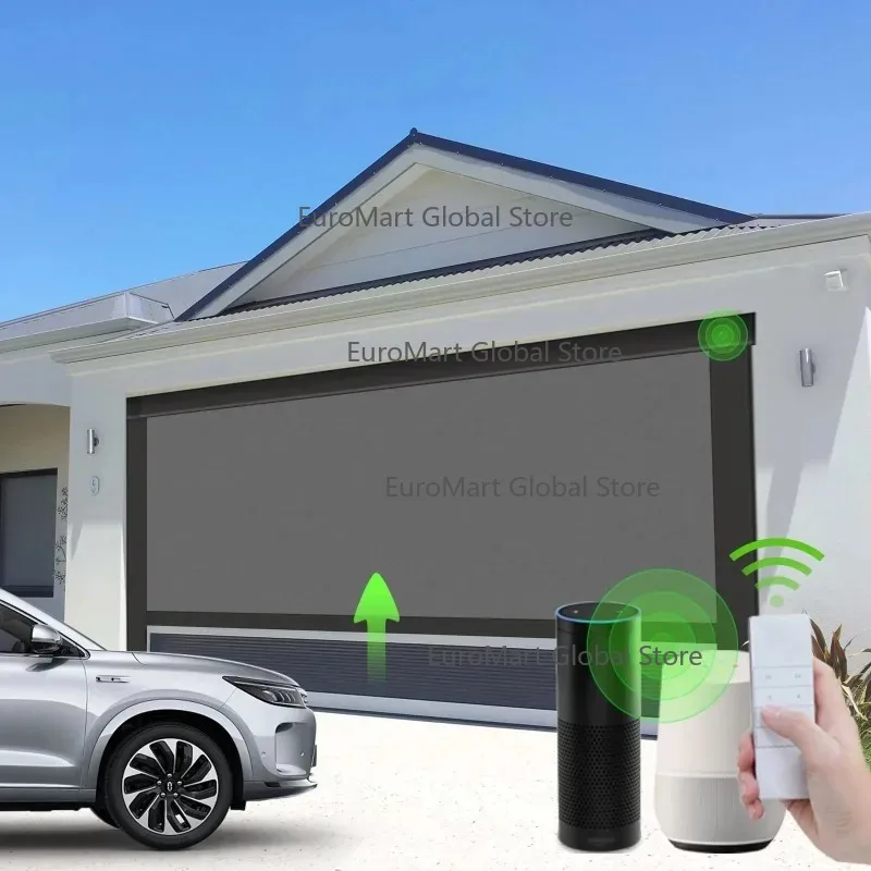 Track Outdoor Blind Window Shade for Garage Balcony  Motorized Windproof Blind