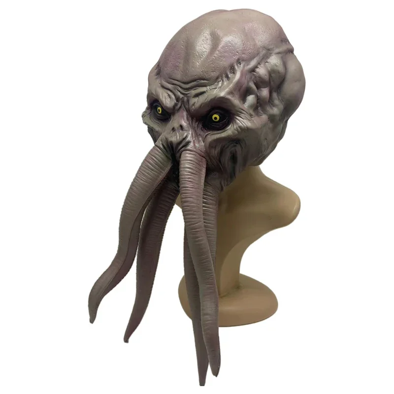 Mind Flayer Illithid Latex Headgear Game Baldur's Gate Cosplay Hat Octopus Head Cover Halloween Carnival Party Terror Mask