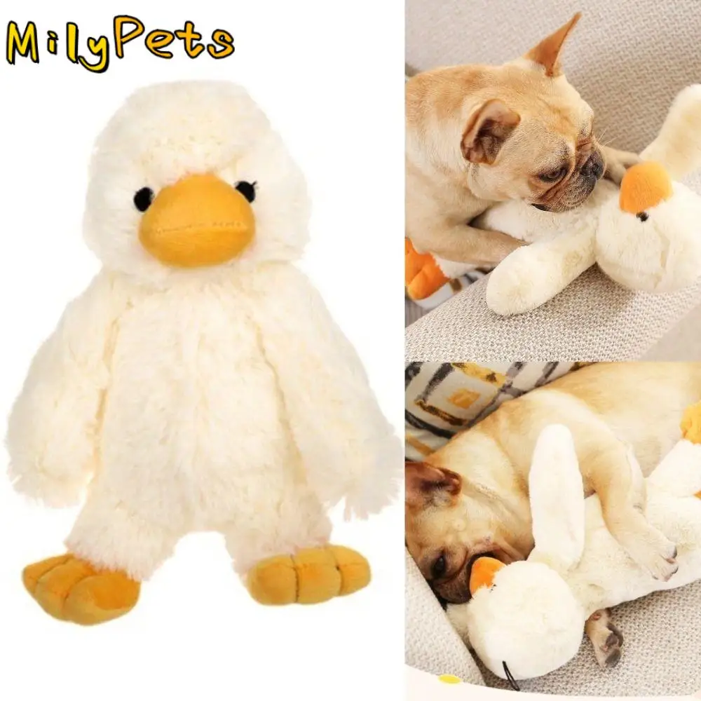 Duck Shaped Pet Plush Toys Vocal Interactive Bite Resistant Dog Biting Toy Cute Teething Pet Grinding Toy For Dog Sleeping