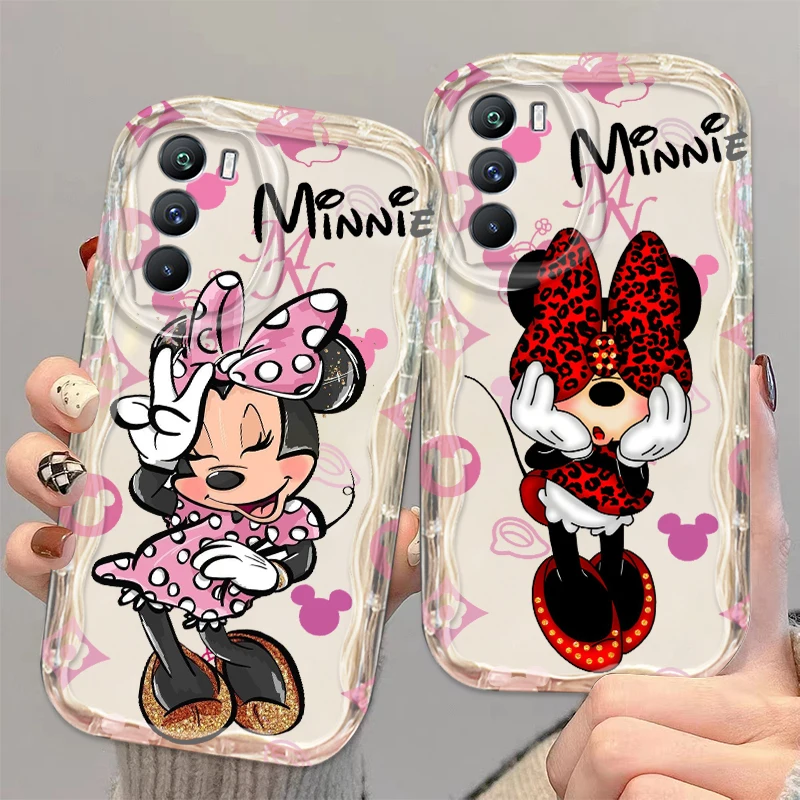 Minnie Disney Luxury Fashion For Xiaomi Mi 14 12 12T 11 Lite Poco M6 X6 X5 X4 X3 M3 F4 Pro GT NFC 5G Wave Oil Back Phone Case