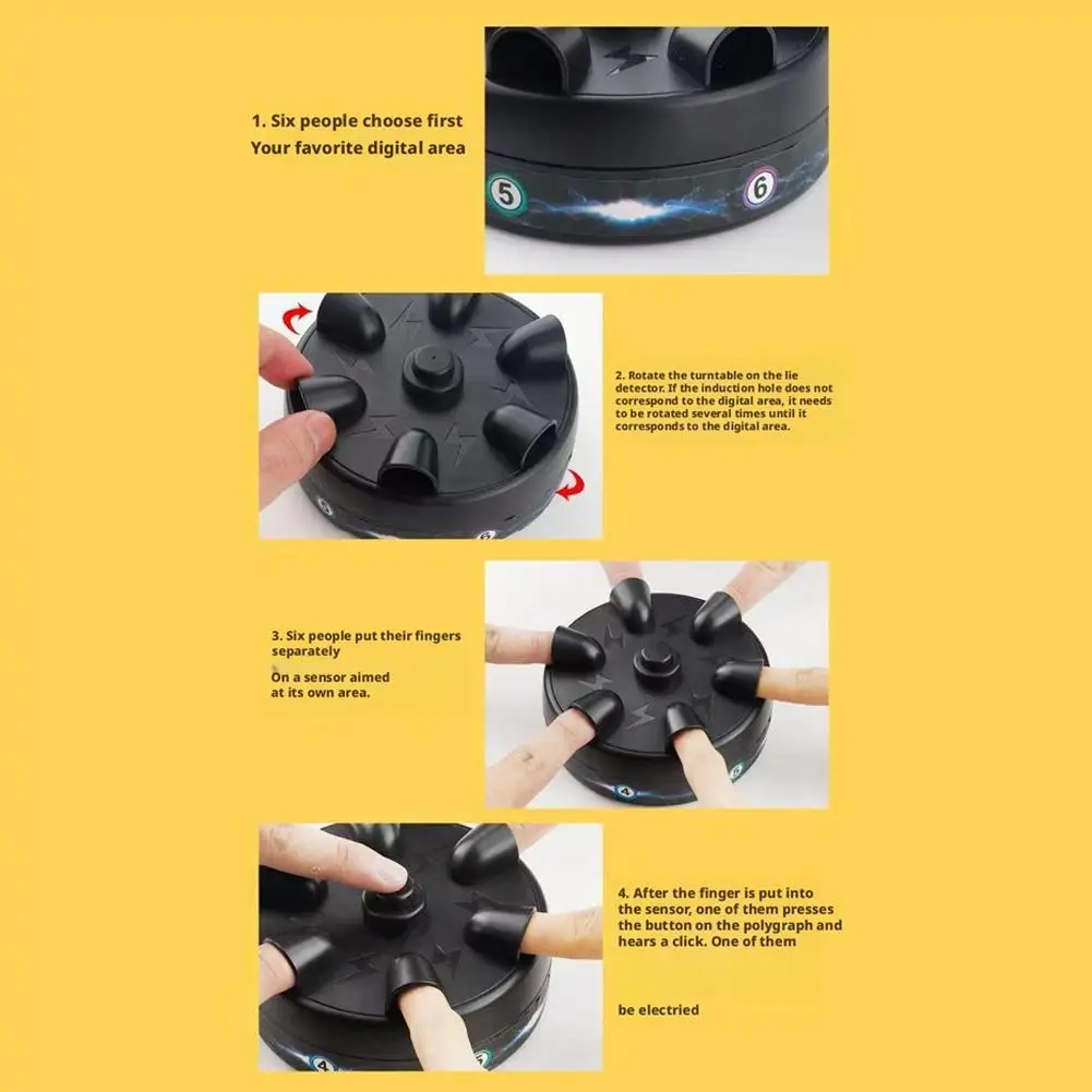 Detector de mentiras brinquedo jogo de choque elétrico seguro tecnologia de baixa tensão um botão iniciar multi cor diversão para festas jogo social