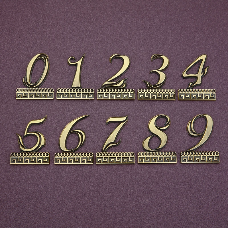 1PCS Relief Metal House Number with Magnet 5.8*4.5cm Door Number Apartment Door Numbers for Outdoor Hotel Home Mail Box Label