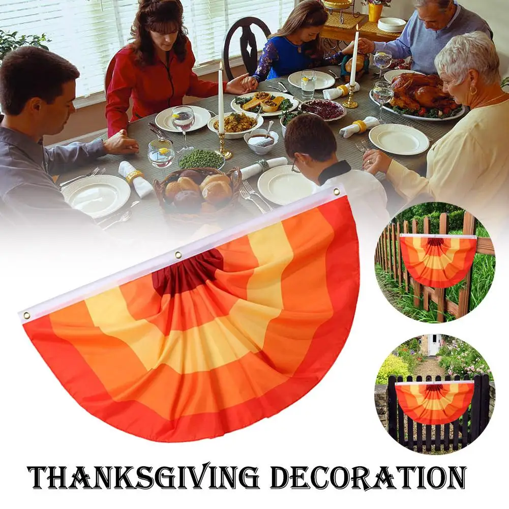 1PC Thanksgiving Halloween Autumn Universal Ruffle Flag, Outdoor Fan Decorative Flag, Waterproof Banner Pendant