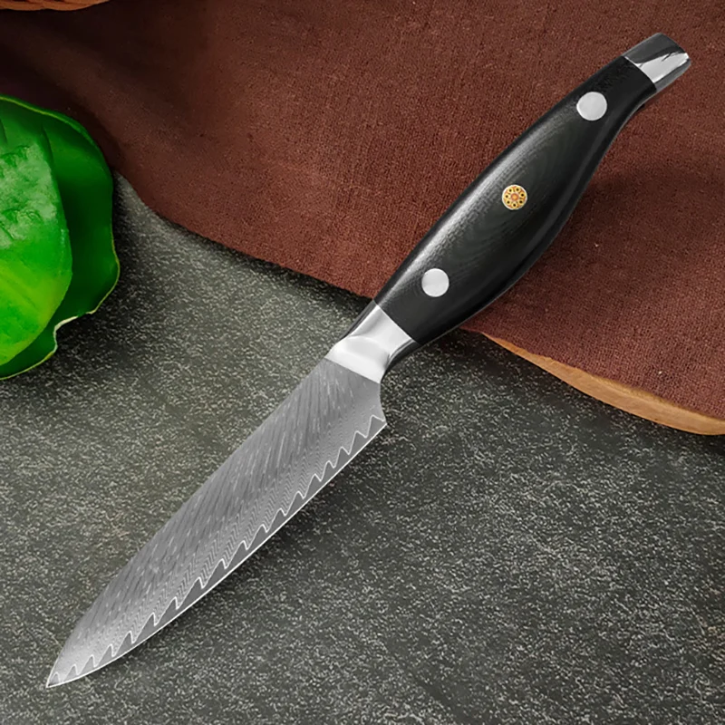 5 Inch Utility Knife 67-Layers Damascus Steel VG-10 Blade G10 Handle Barbecue Peeling Fruit Cleaver Slicing Steak Kitchen Knives