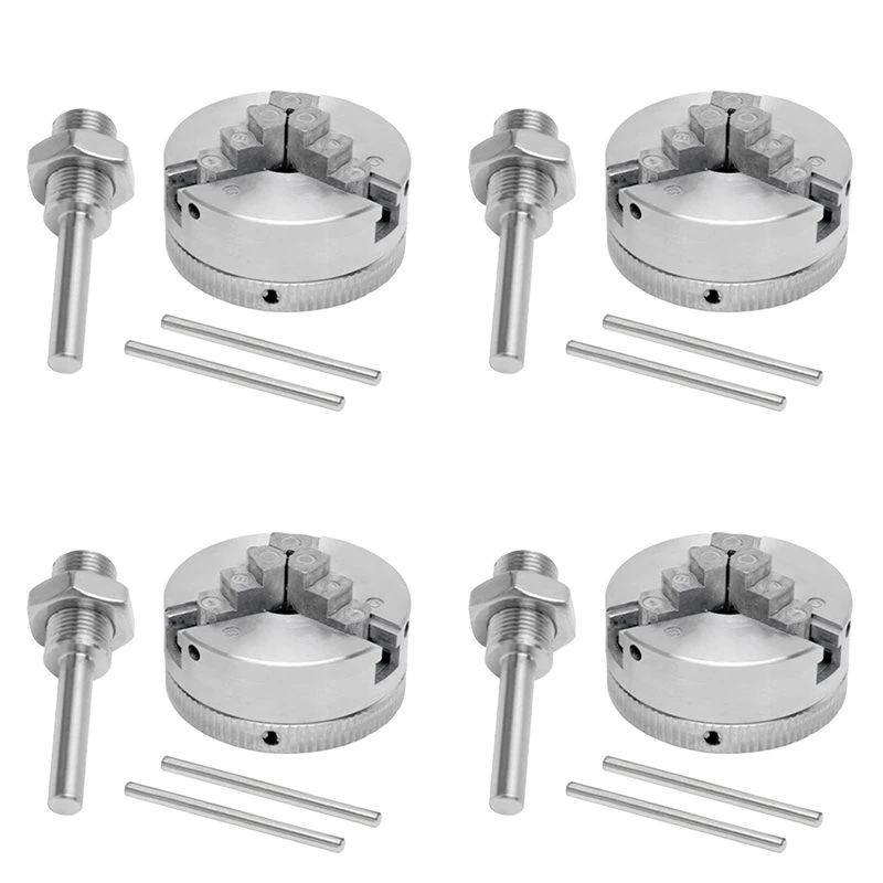 DTA4-4X Mini Lathe Chuck Set, Z011 Extension Three Jaw Chuck And Connecting Rod Set, Electric Drill Chuck