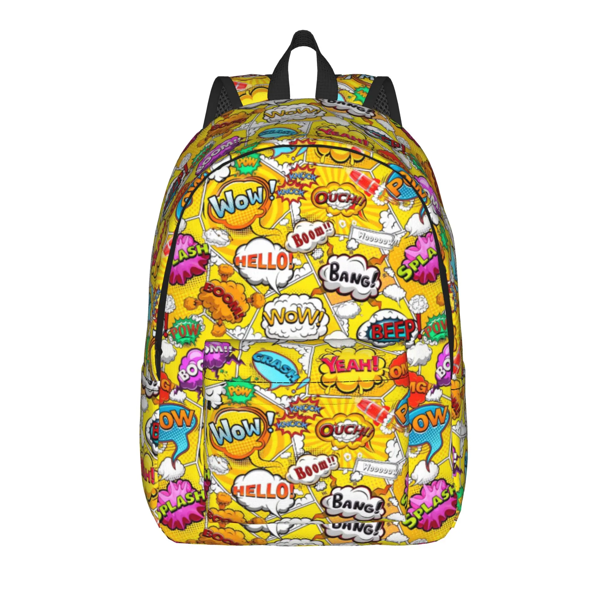 Comic Book Page Divided By Lines    () Backpack  Student Polyester Travel Backpacks Soft Style High School Bags Rucksack